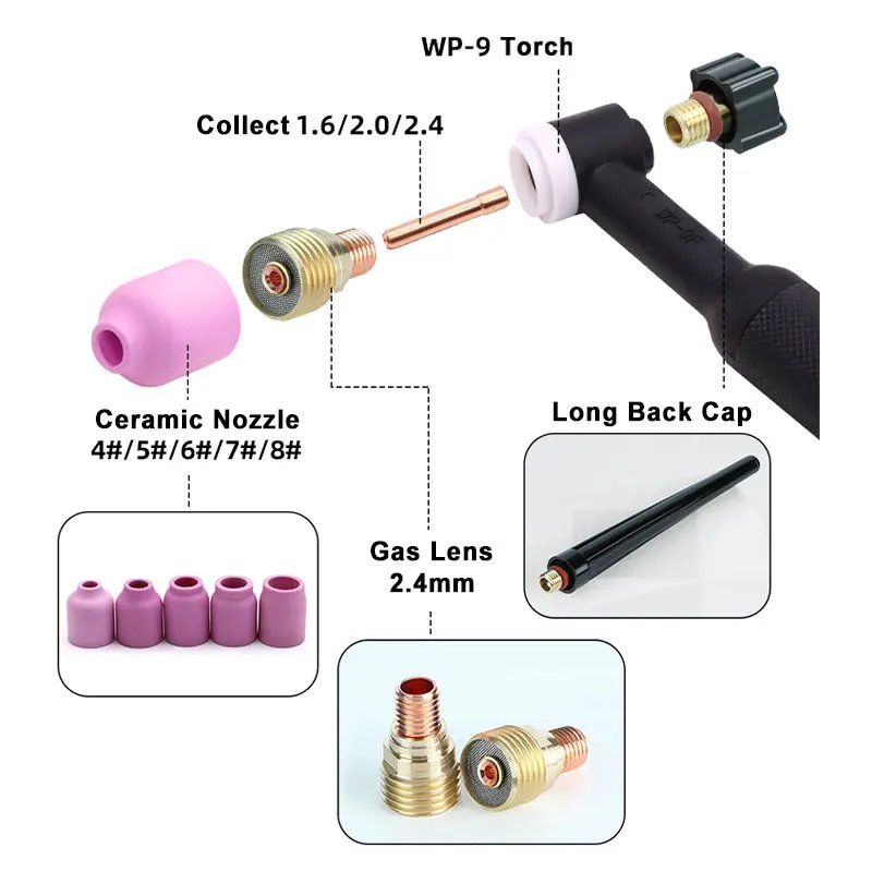 TIG Gas Lens Kit 2.4mm TIG Torch Welding Accessories