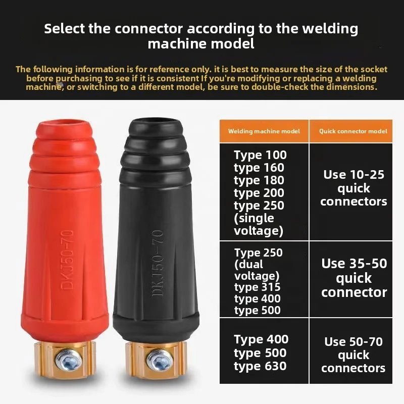 Copper Welding Cable Quick Connector Male Female Plug Accessories