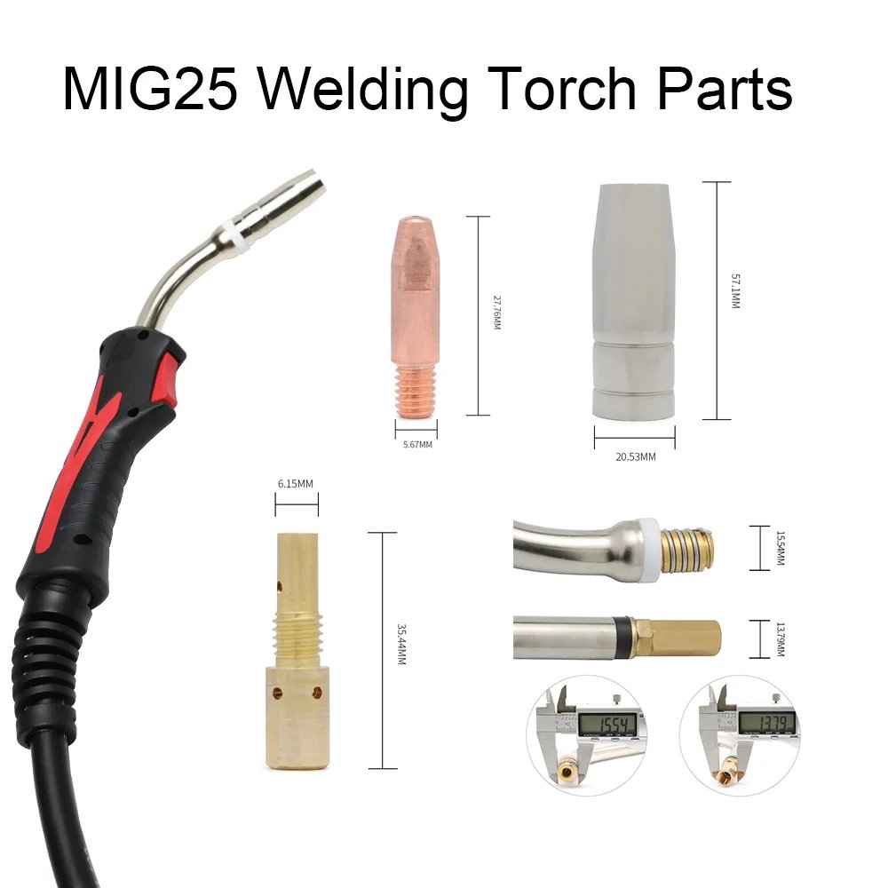 MB25 MIG MAG Torch Brass Copper Contact Tip Holder Consumables